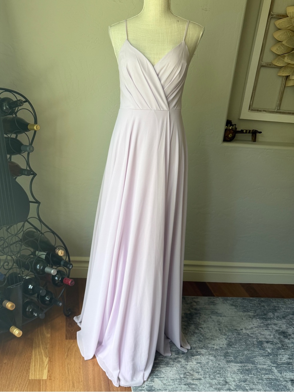 Lulu's Pale Lavender Spaghetti-Strap V-Neck Maxi Dress Size Small